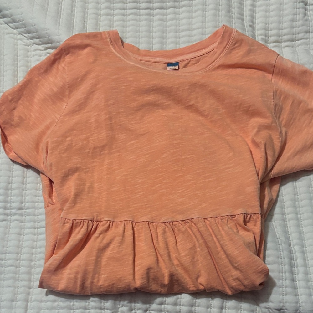 Old Navy Peach Short-Sleeve Peplum Top